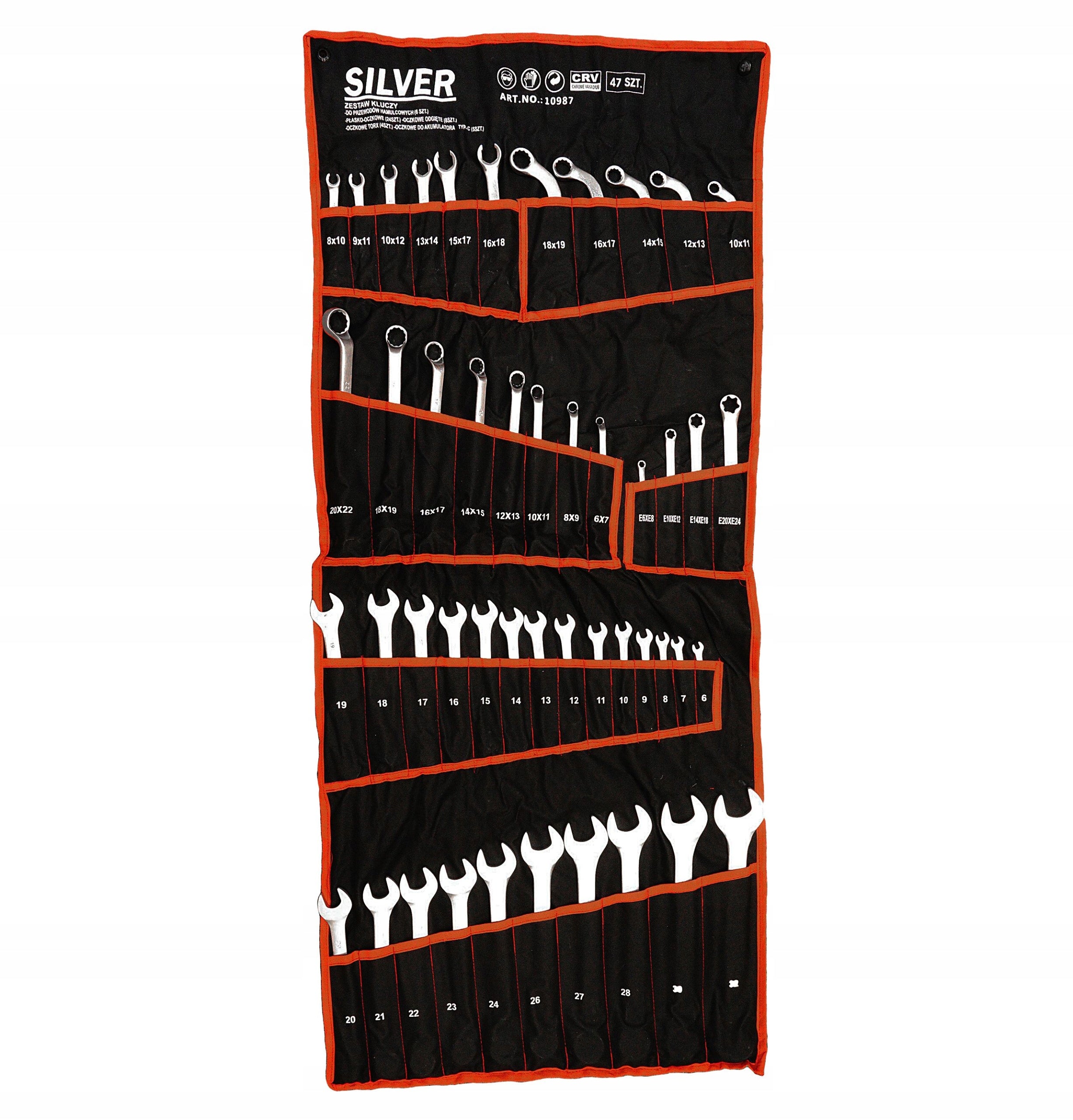 WRENCHES FLAT EYE BENT TORX WIRES C 47PCS Brand Silver