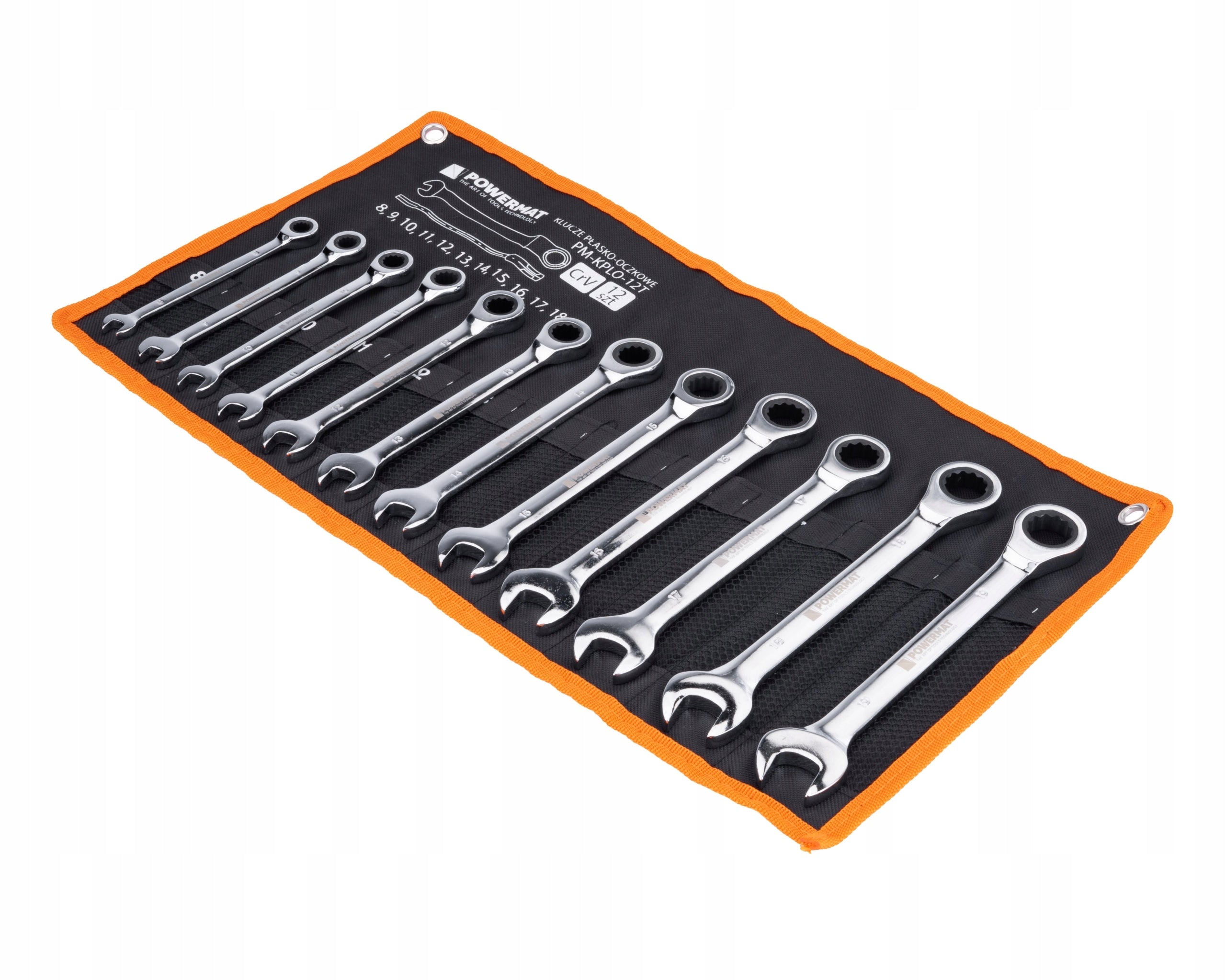 WRENCHES WITH RATCHET SET OF KEYS SET 12EL. 8-19MM CrV Packaging status original