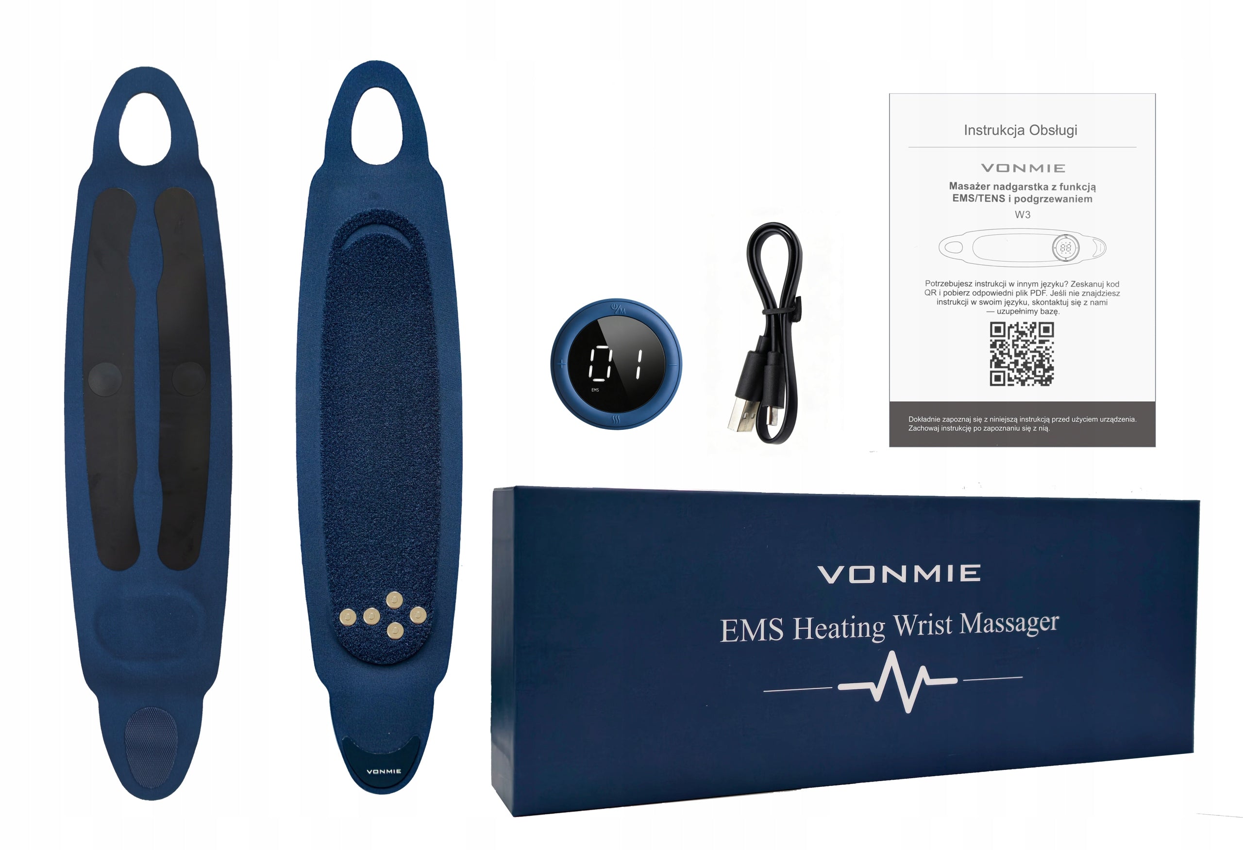 WRIST BAND EMS TENS HEATING VONMIE W3 PAIN ORTHOSIS CARPAL TUNNEL SYNDROME Body parts not specified
