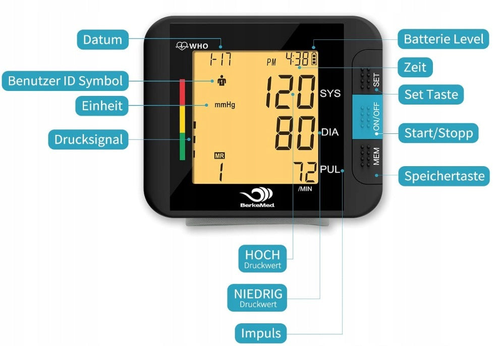 WRIST BLOOD PRESSURE MONITOR BERKEMED BSX313 Packaging status original