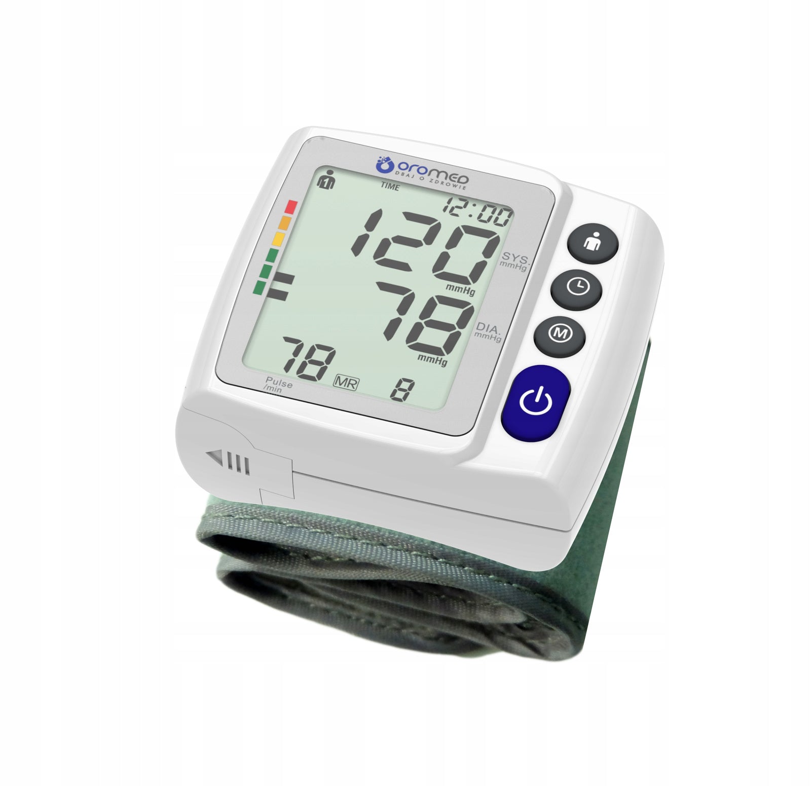 WRIST BLOOD PRESSURE MONITOR CASE ARRHYTHMIA LCD MEMORY 2X120 BPM Medical device yes