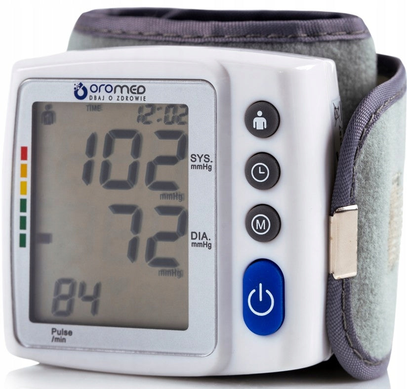 WRIST BLOOD PRESSURE MONITOR CASE ARRHYTHMIA LCD MEMORY 2X120 BPM