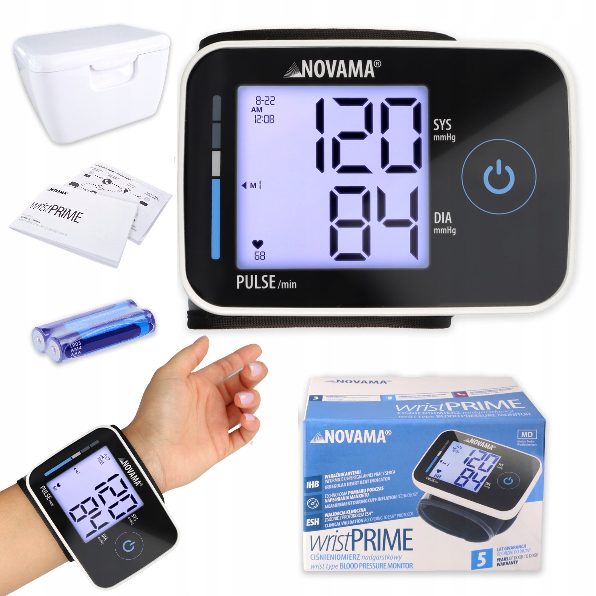 WRIST BLOOD PRESSURE MONITOR ELECTRONIC ARRHYTHMIA ESH NOVAMA WRISTPRIME BLC EAN (GTIN) 4710953424223