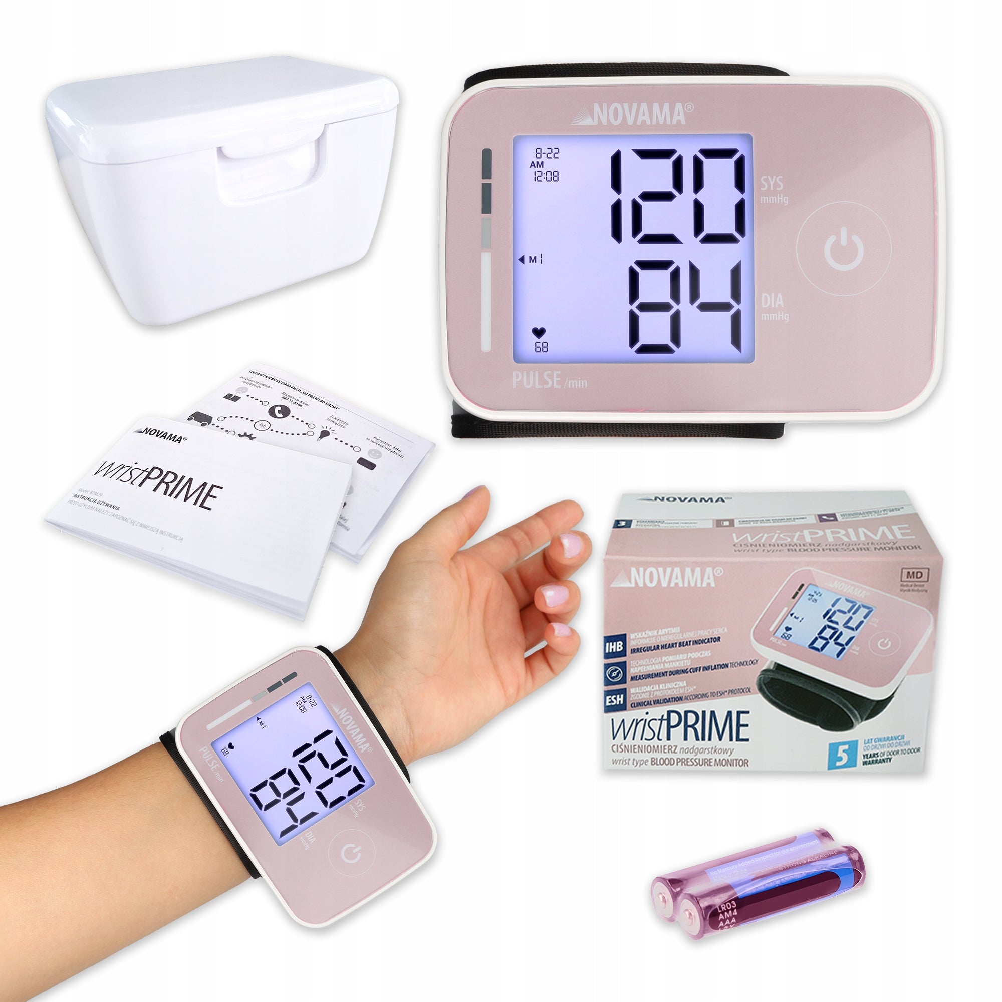 WRIST BLOOD PRESSURE MONITOR ELECTRONIC ARRHYTHMIA ESH NOVAMA WRISTPRIME EAN (GTIN) 4710953424216