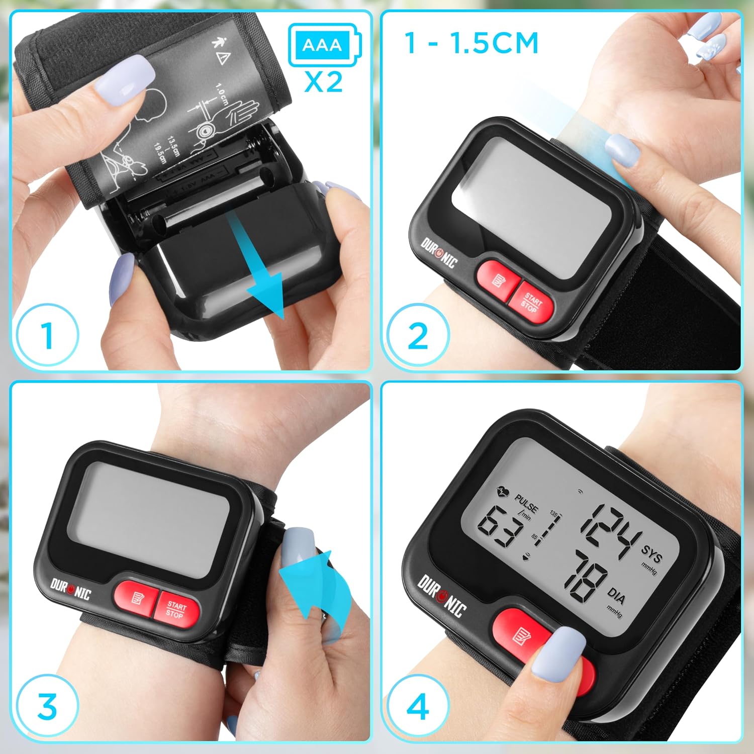 WRIST BLOOD PRESSURE MONITOR ELECTRONIC AUTOMATIC BLOOD MEASUREMENT Medical device type accessories for a medical device or a product without an intended medical purpose