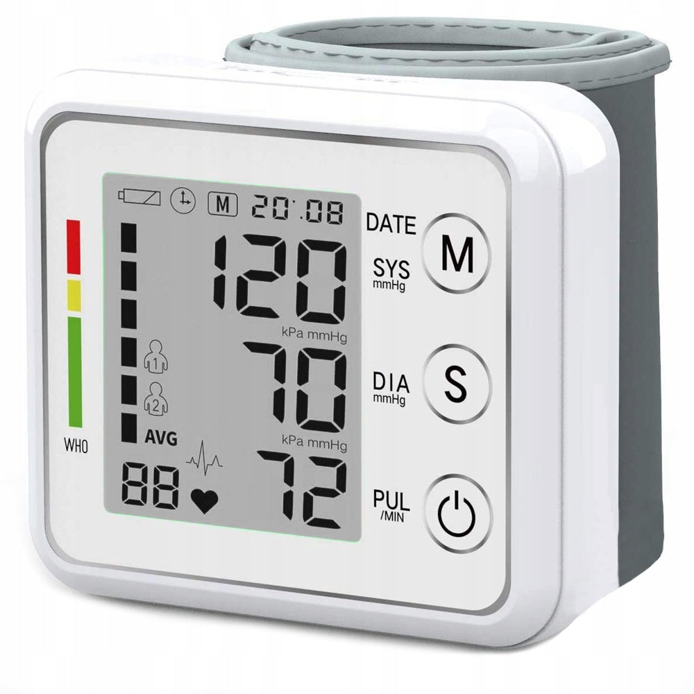 WRIST BLOOD PRESSURE MONITOR ELECTRONIC LCD CASE SOUND