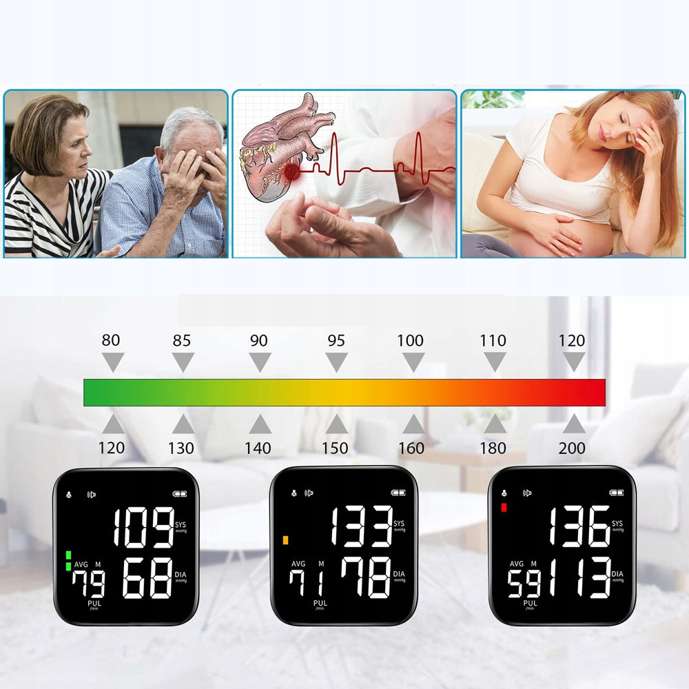 WRIST BLOOD PRESSURE MONITOR ELECTRONIC LCD CASE USB ACCUMULATOR SOUND Packaging status original