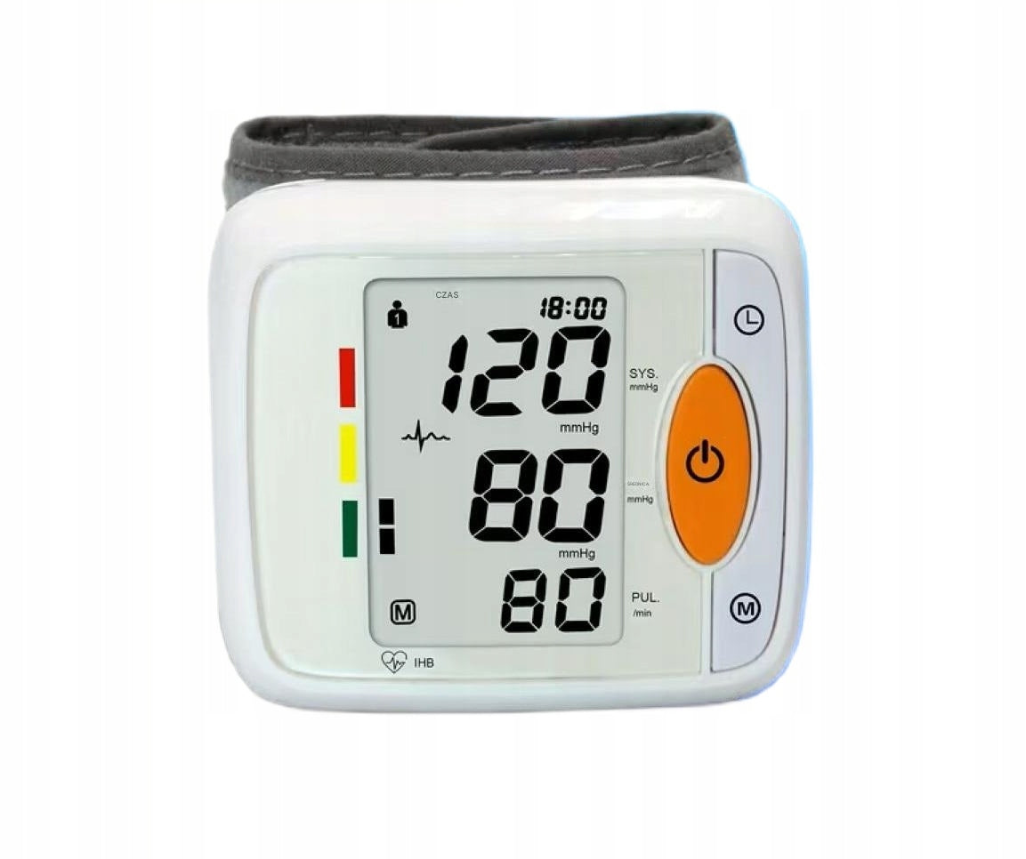 WRIST BLOOD PRESSURE MONITOR JIACOM AUTOMATIC BLOOD PRESSURE MONITOR HEART RATE PULSE