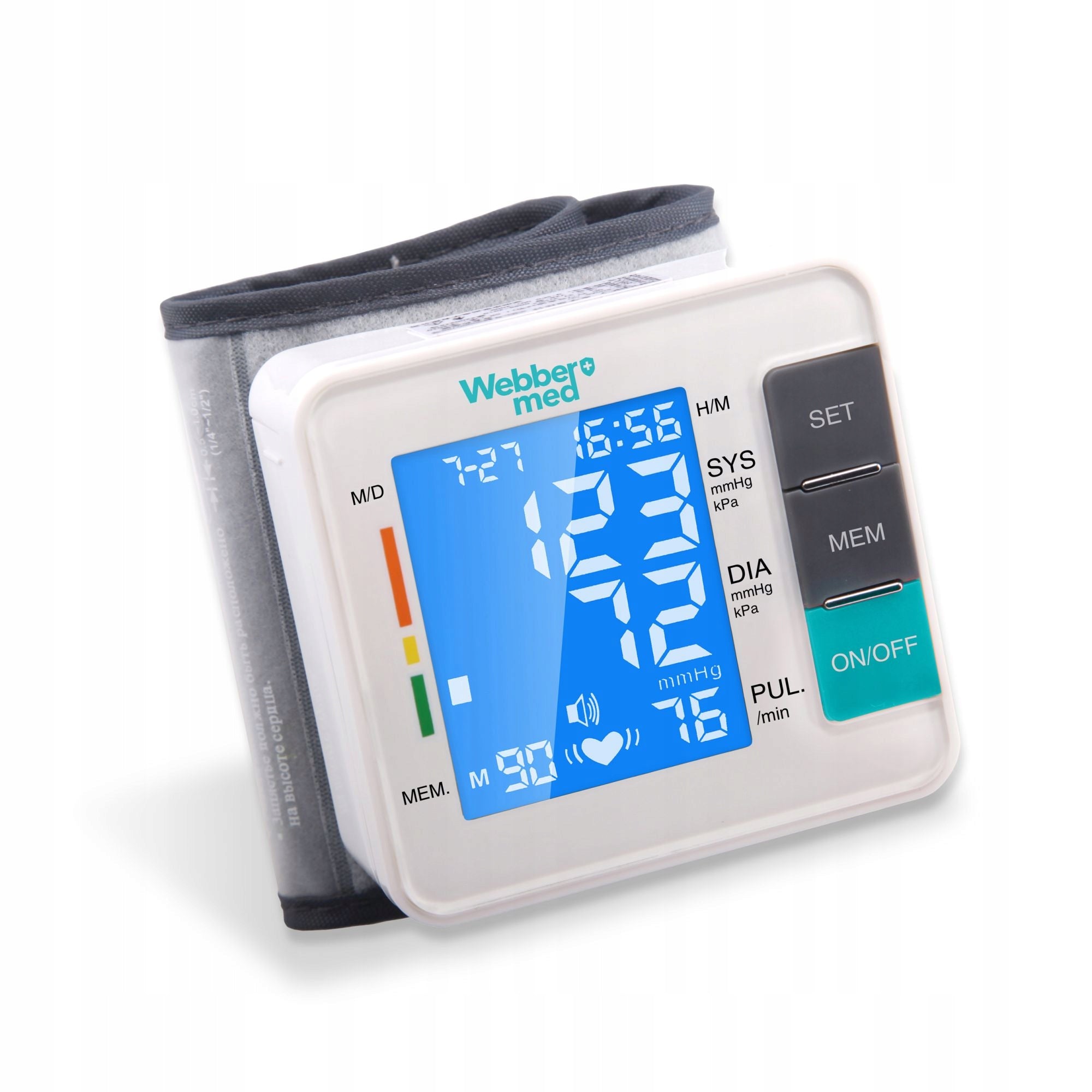 WRIST BLOOD PRESSURE MONITOR READABLE LARGE SCREEN ARRHYTHMIA Webber Med A11 EAN (GTIN) 5907265027108