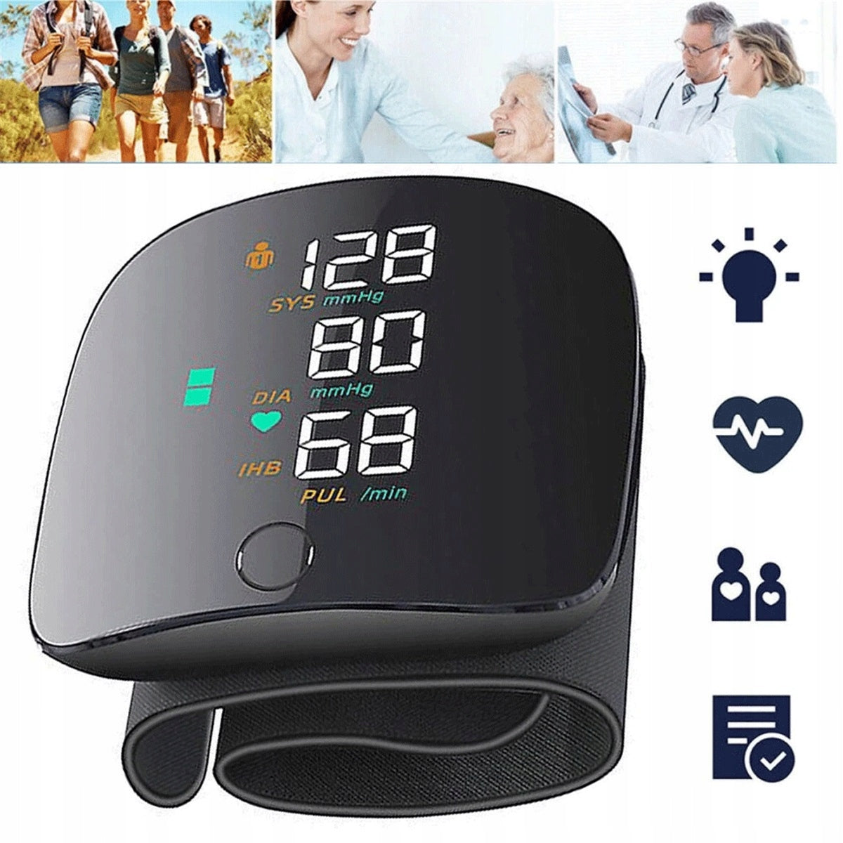 WRIST BLOOD PRESSURE MONITOR WITH 2X99 MEMORY AND VOICE FUNCTION