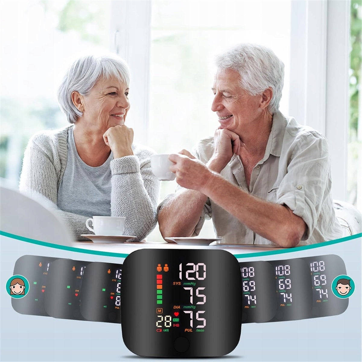 WRIST BLOOD PRESSURE MONITOR WITH INTELLIGENT VOICE FOR 2 USERS Packaging status original