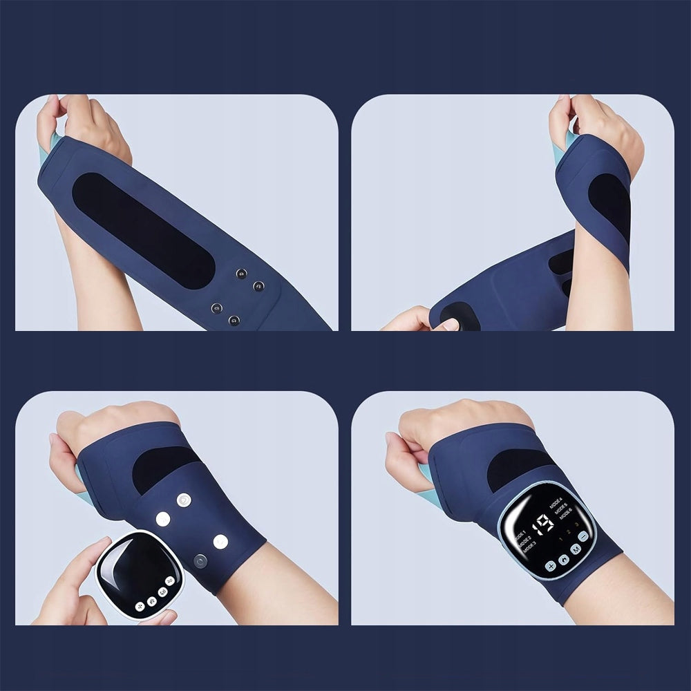 WRIST MASSAGER WITH HEATING 3 TEMPERATURES EMS 19 POWER + 9 PROGRAMS Medical device no