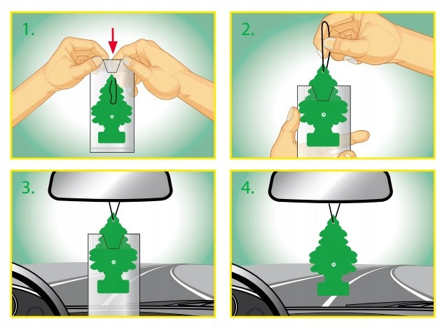 WUNDER BAUM Car Fragrance Christmas Tree - Green Apple Packaging status original