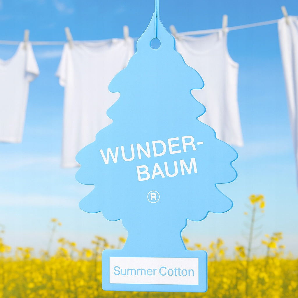 WUNDER BAUM SUMMER COTTON CHRISTMAS TREE - Fresh Laundry Scent - PENDANT Packaging status original