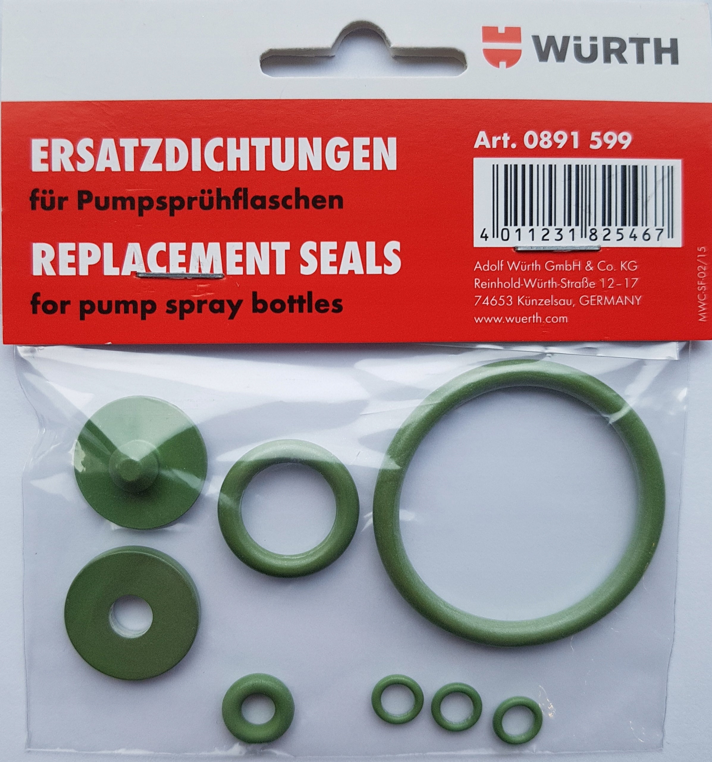 WURTH GASKET REPAIR KIT FOR SPRAYER 1L - SET OF 8 - VITON EAN (GTIN) 4011231825467