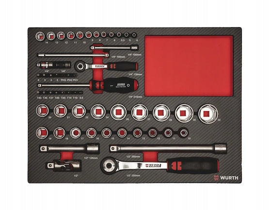 WURTH Socket wrench set1/4+1/2” 8.4.1 56pcs