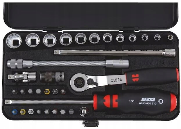 WURTH ZEBRA SET OF MULTI PROFILE SOCKET WRENCHES AND 1/4" BITS