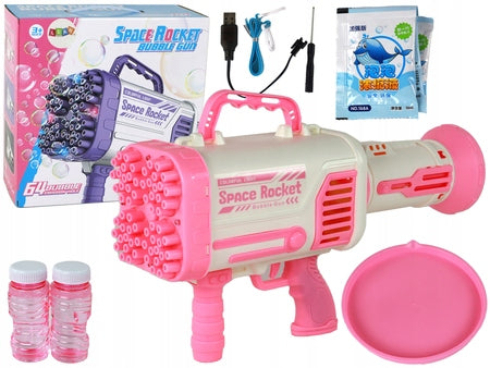 Elektrinis pistoletas su muilo burbulais Lean toys, rožinis