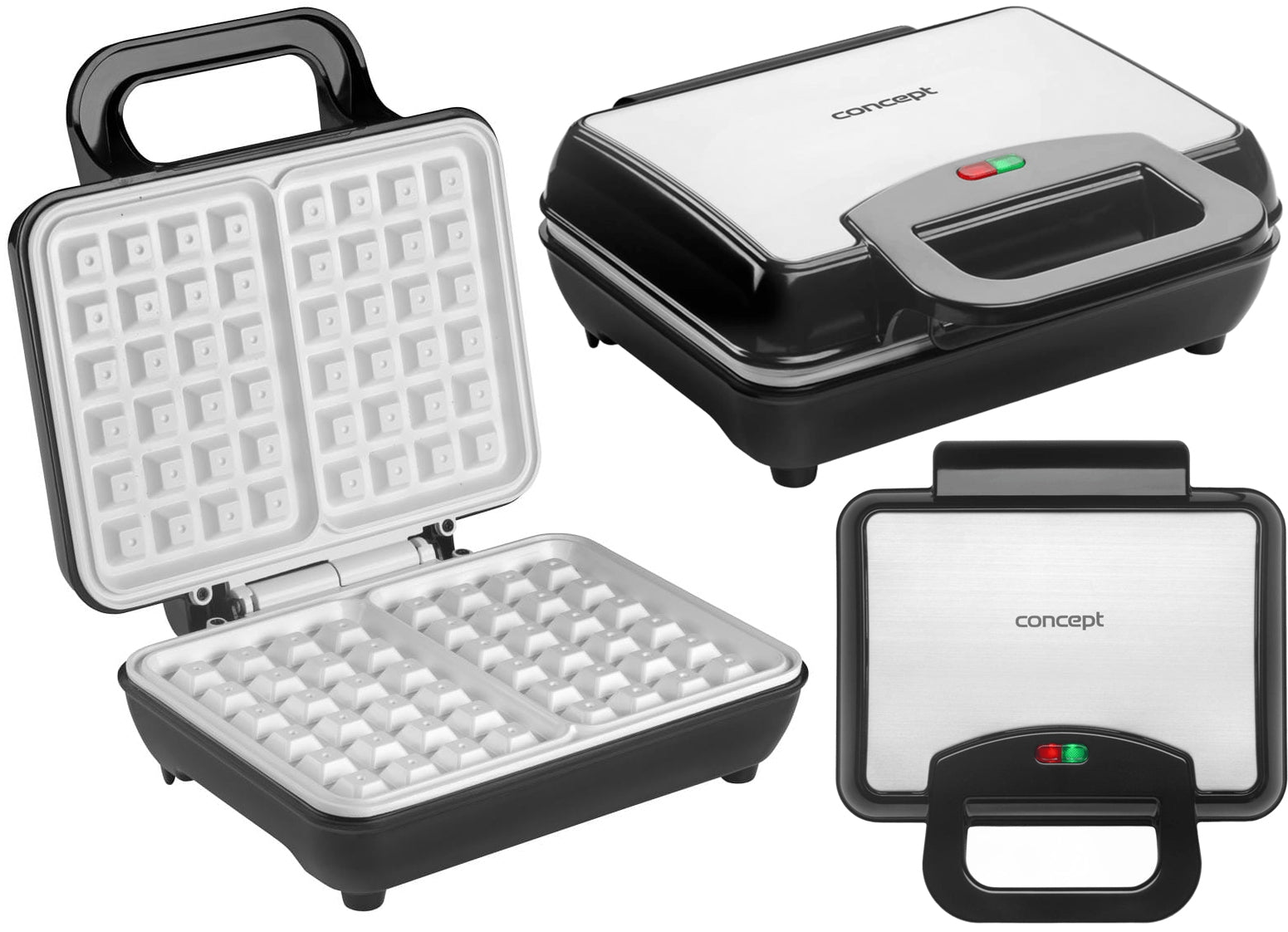 Waffle Iron 1000W Ceramic Tile Stainless Steel Strong