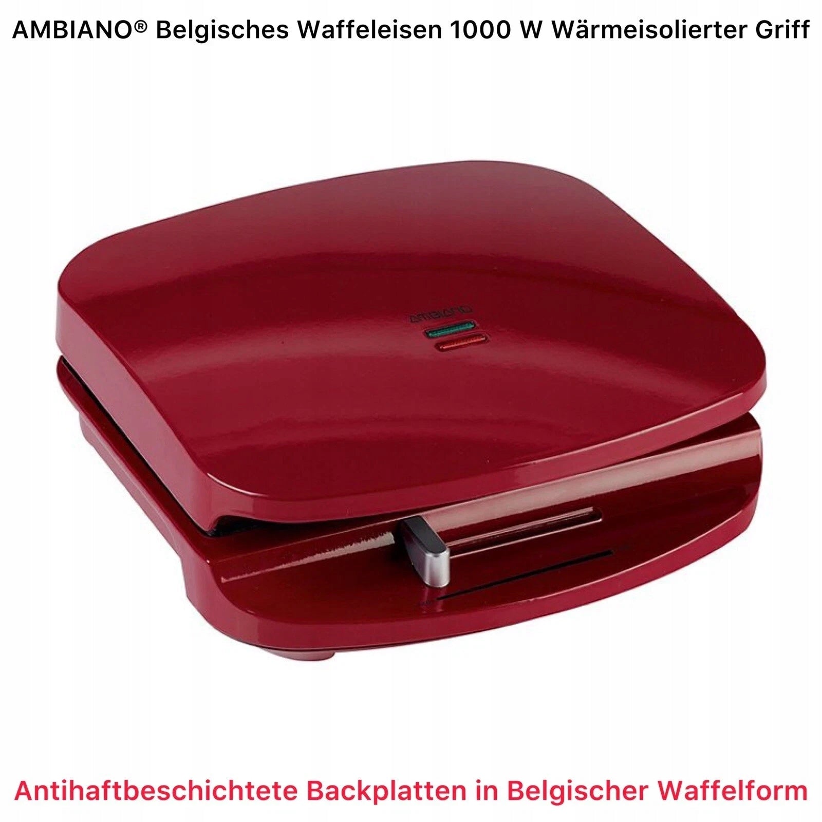 Waffle Iron AMBIANO 1000W Belgian Waffles Temperature Control Manufacturer code 4047247283830