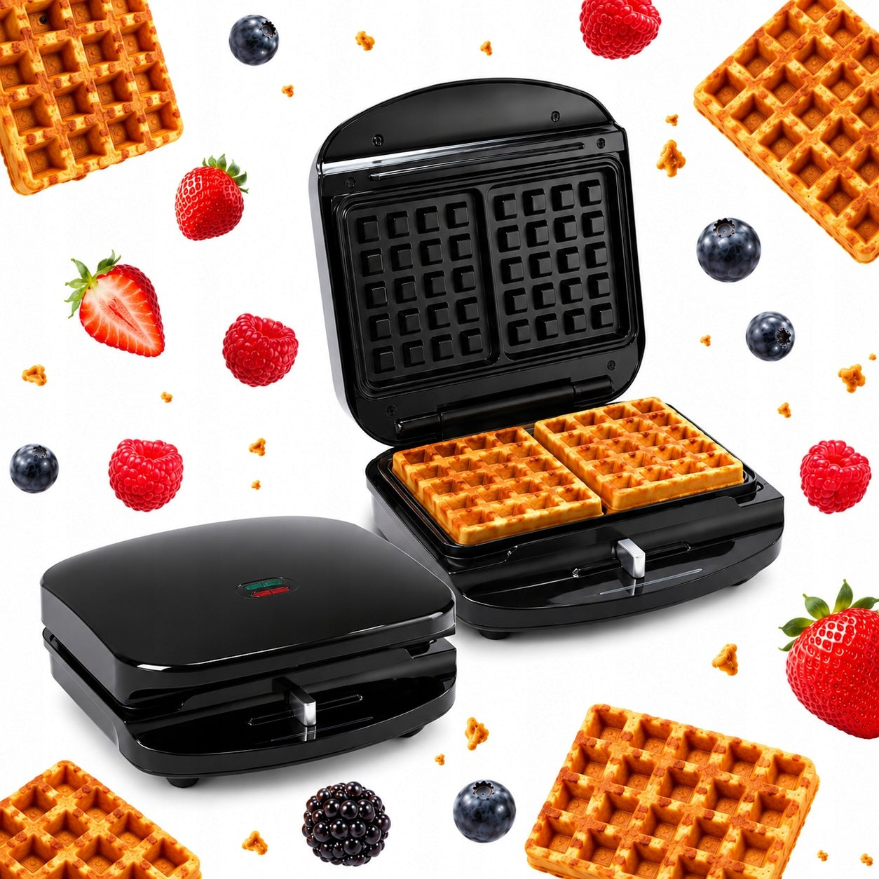 Waffle Iron AMBIANO 1000W Belgian Waffles Temperature Control