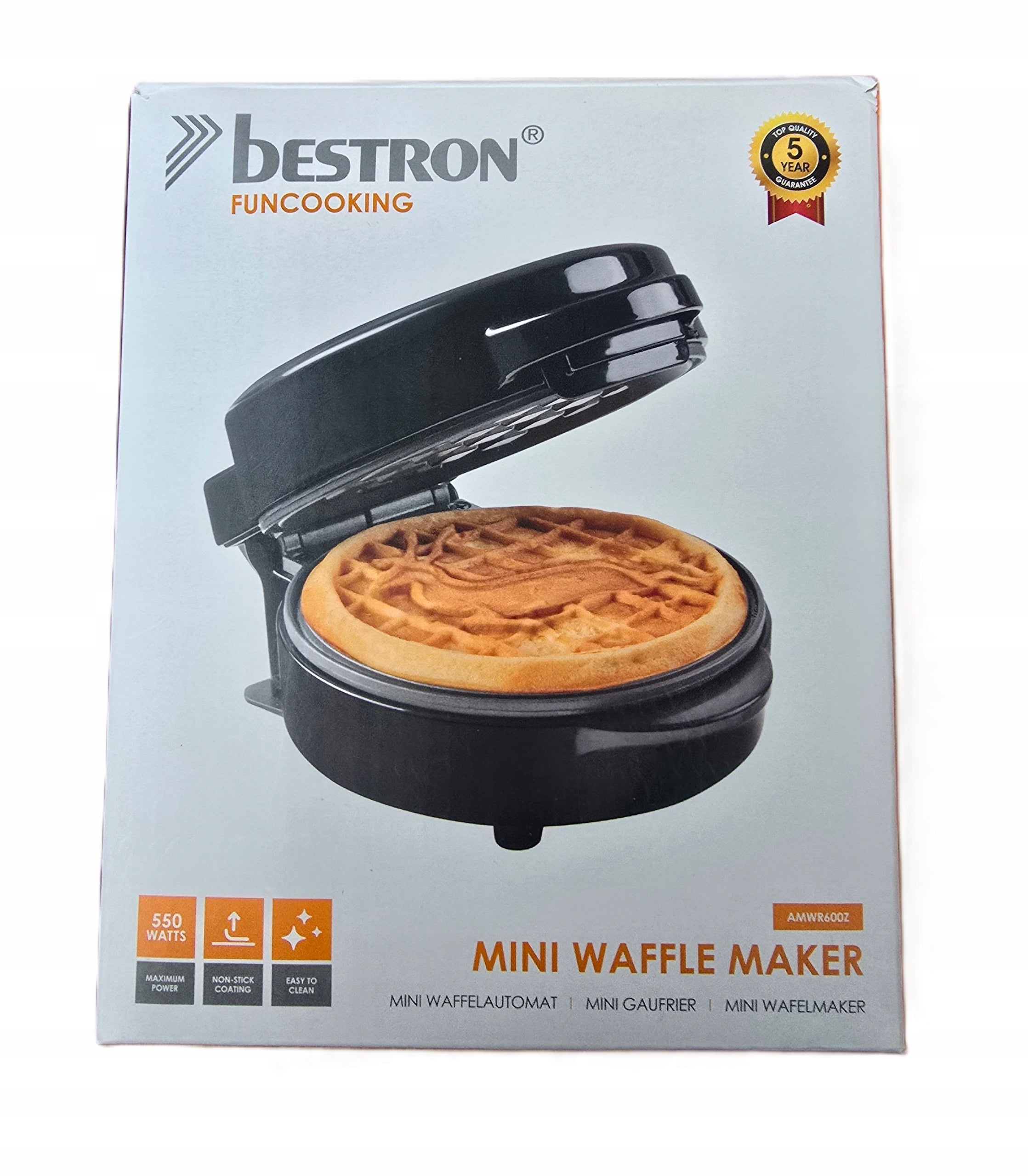 Waffle Iron Bestron 18064KL 550 W black Manufacturer code 18064KL