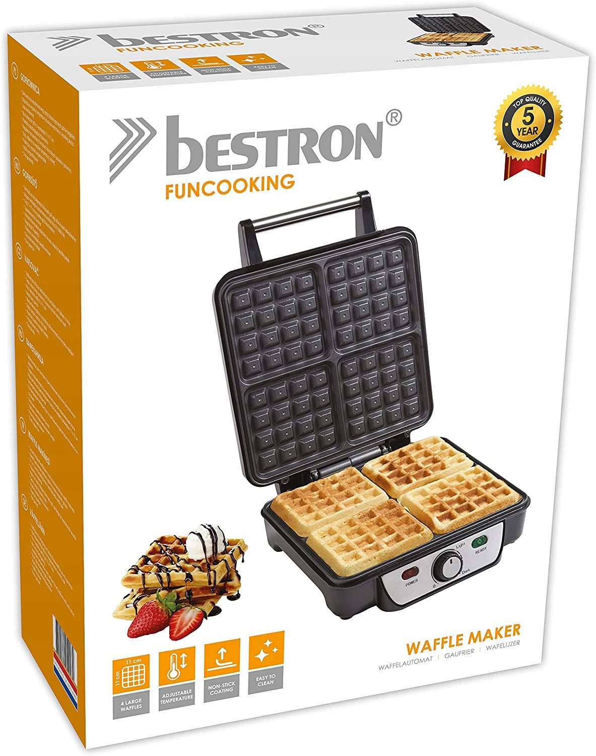 Waffle Iron Bestron ASW281 1100 W silver/grey Power rating 1100 W