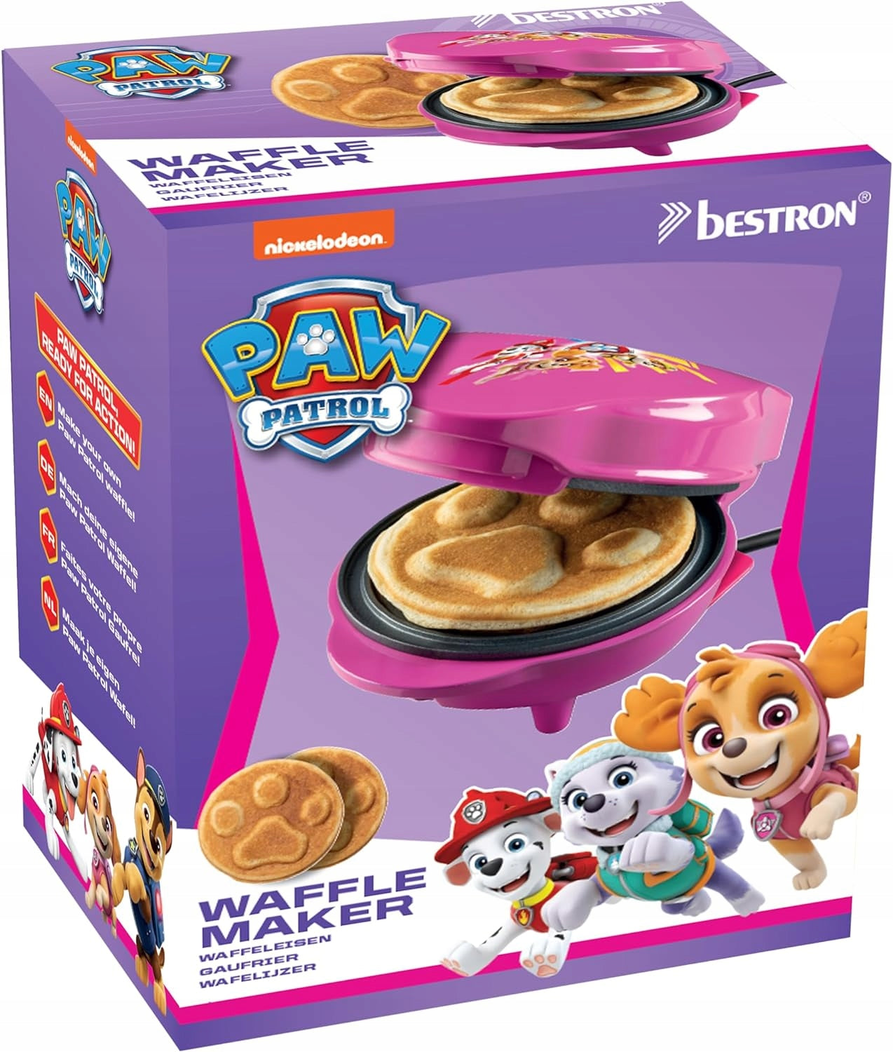 Waffle Iron Bestron WAFFLE MAKER TOASTER PSI PATROL 700W 550 W pink