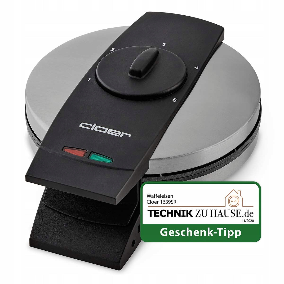 Waffle Iron Cloer 1639SR 930 W silver/grey Power rating 930 W