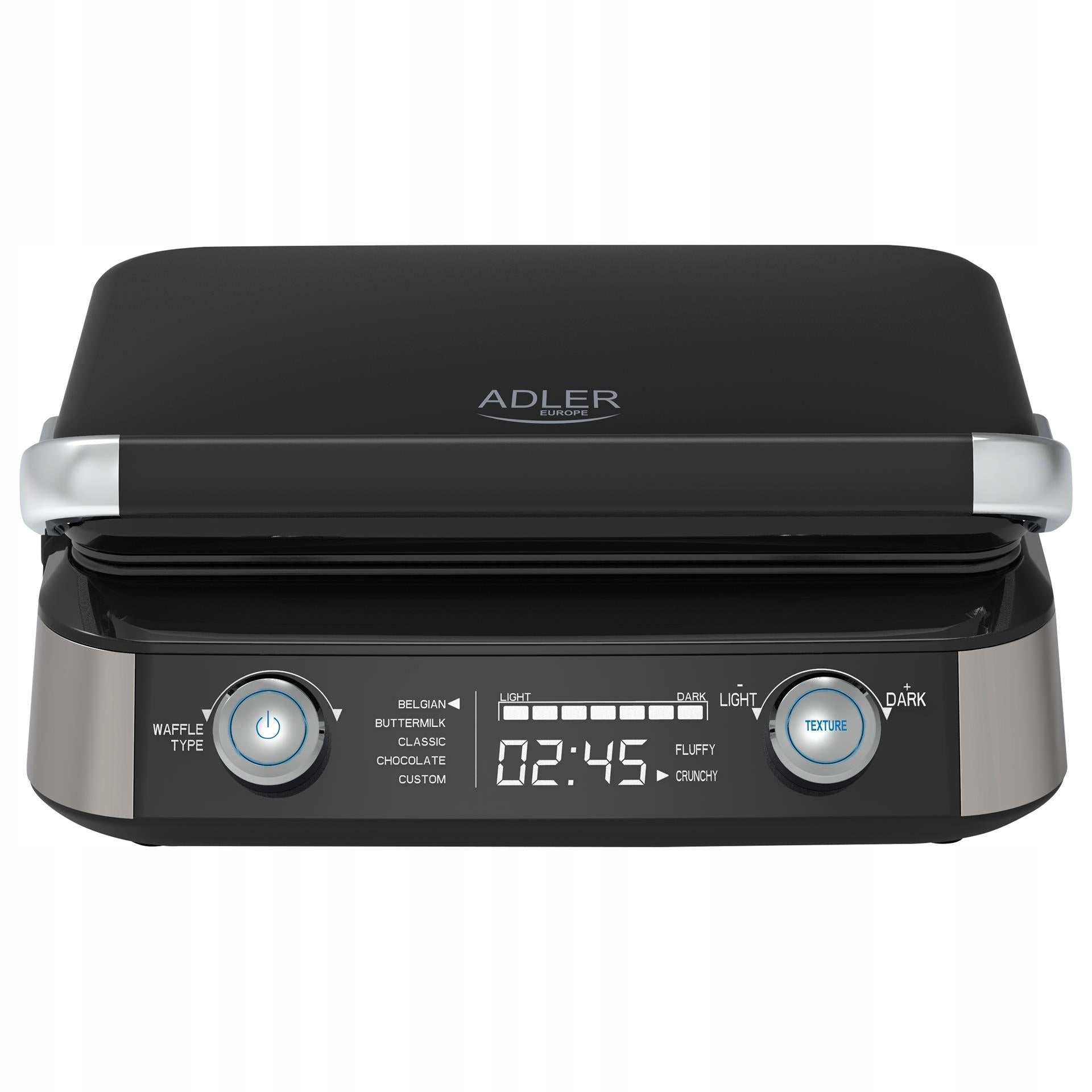 Waffle Iron For 2 Large WAFFLES XL 2400W 5 Programs Deep Plates Adjustable °C Brand ADLER