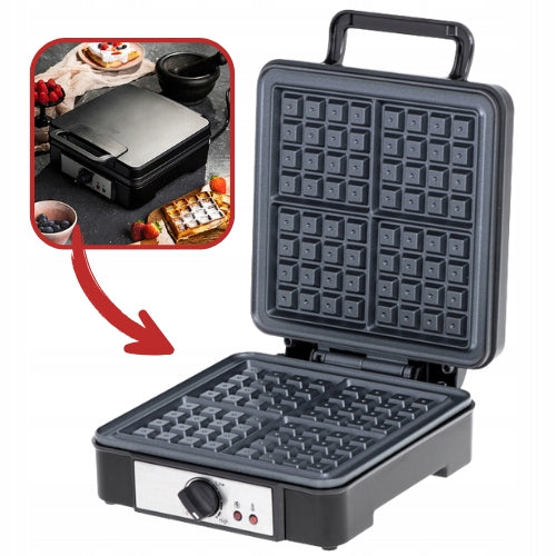 Waffle Iron For 4 Large Crispy Waffles XXL Adjustable Temp °C Strong 1800W Power rating 1800 W