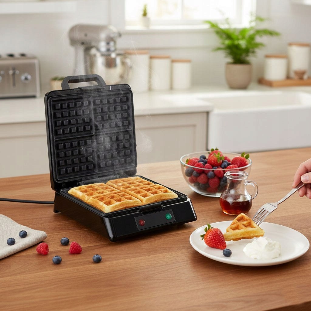 Waffle Iron For 4 Waffles, Power 1080-1300w, Non-stick Coating, Easy Packaging status original