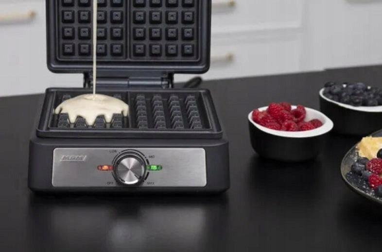 Waffle Iron MPM MGO-41/C 1600 W Non-stick coating Black and silver Packaging status original