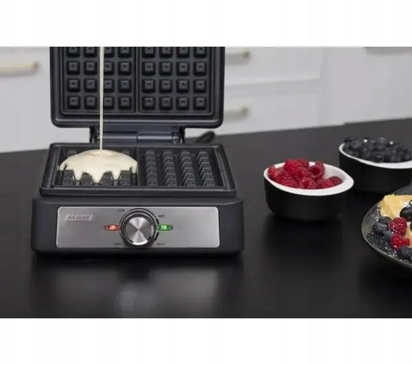 Waffle Iron MPM MGO-41/C 1600W 2 Rectangles Temperature Control Black Power rating 1600 W