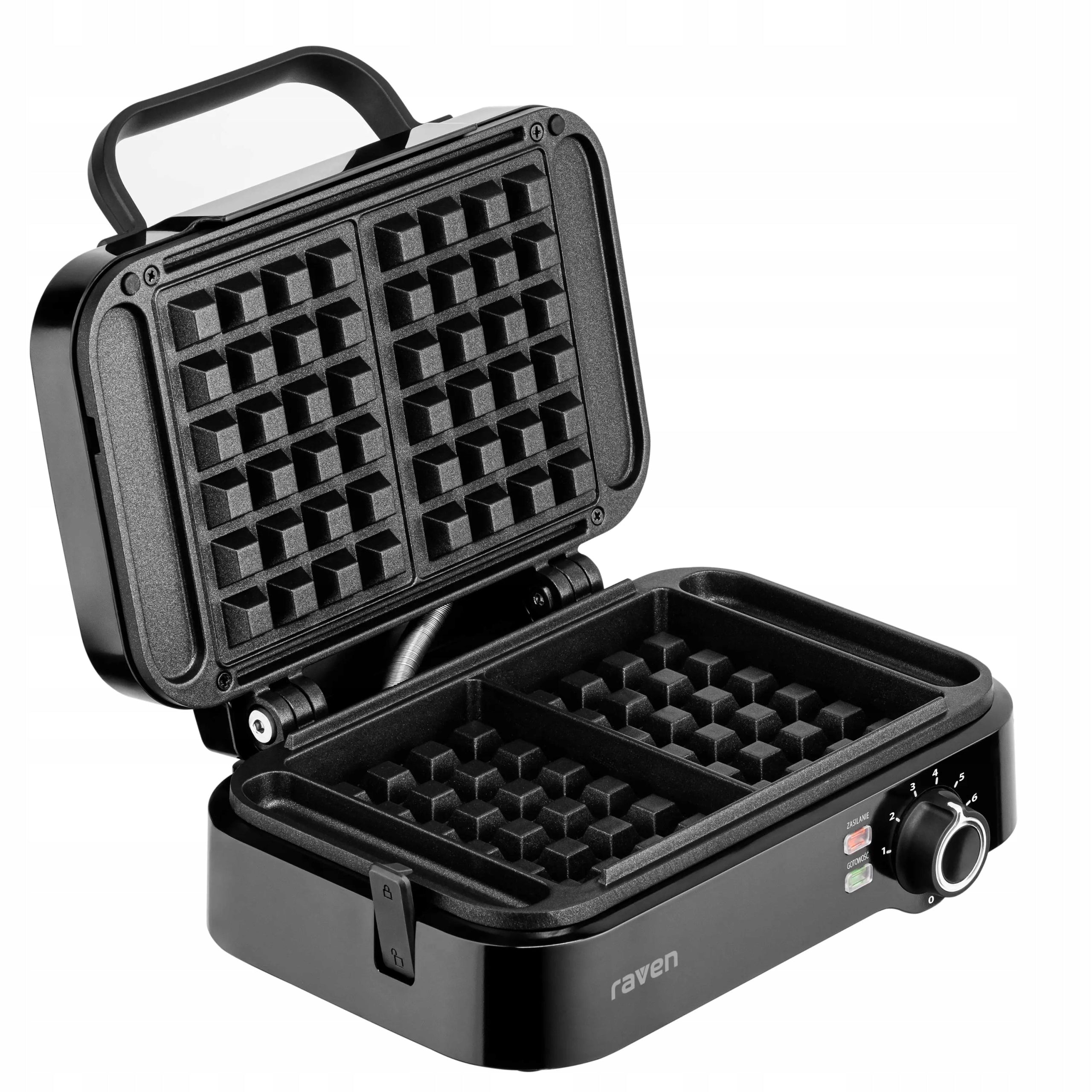 Waffle Iron Raven EG007 1200W 7 Degree Temperature Control 2 Rectangles Power rating 1200 W