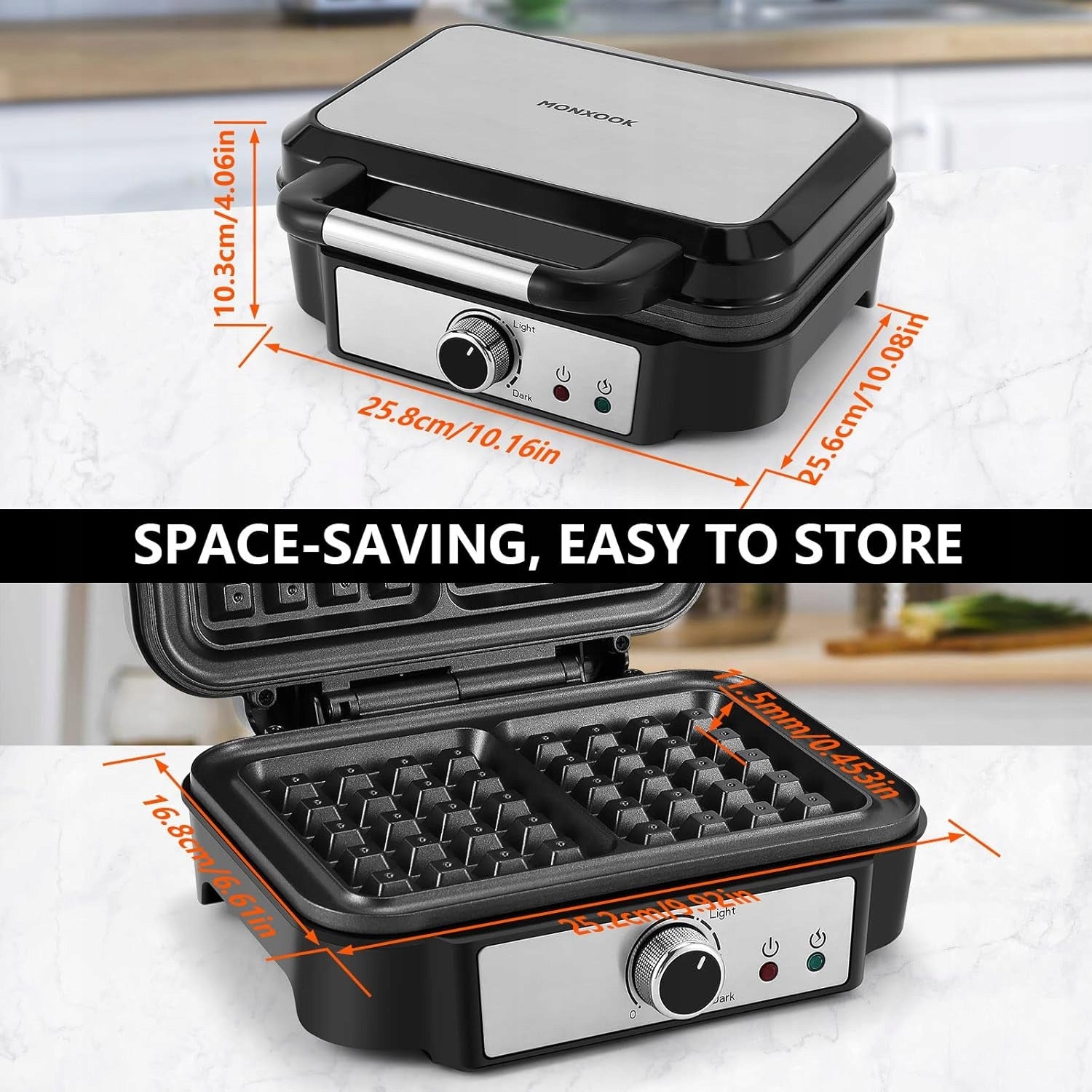 Waffle Iron Tiastar SW-028M 1000W Belgian Manufacturer code SW-028M