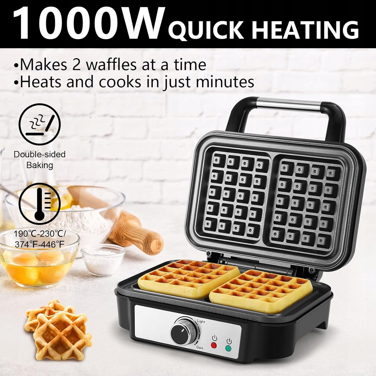 Waffle Iron Tiastar SW-028M 1000W Belgian Power rating 1000 W