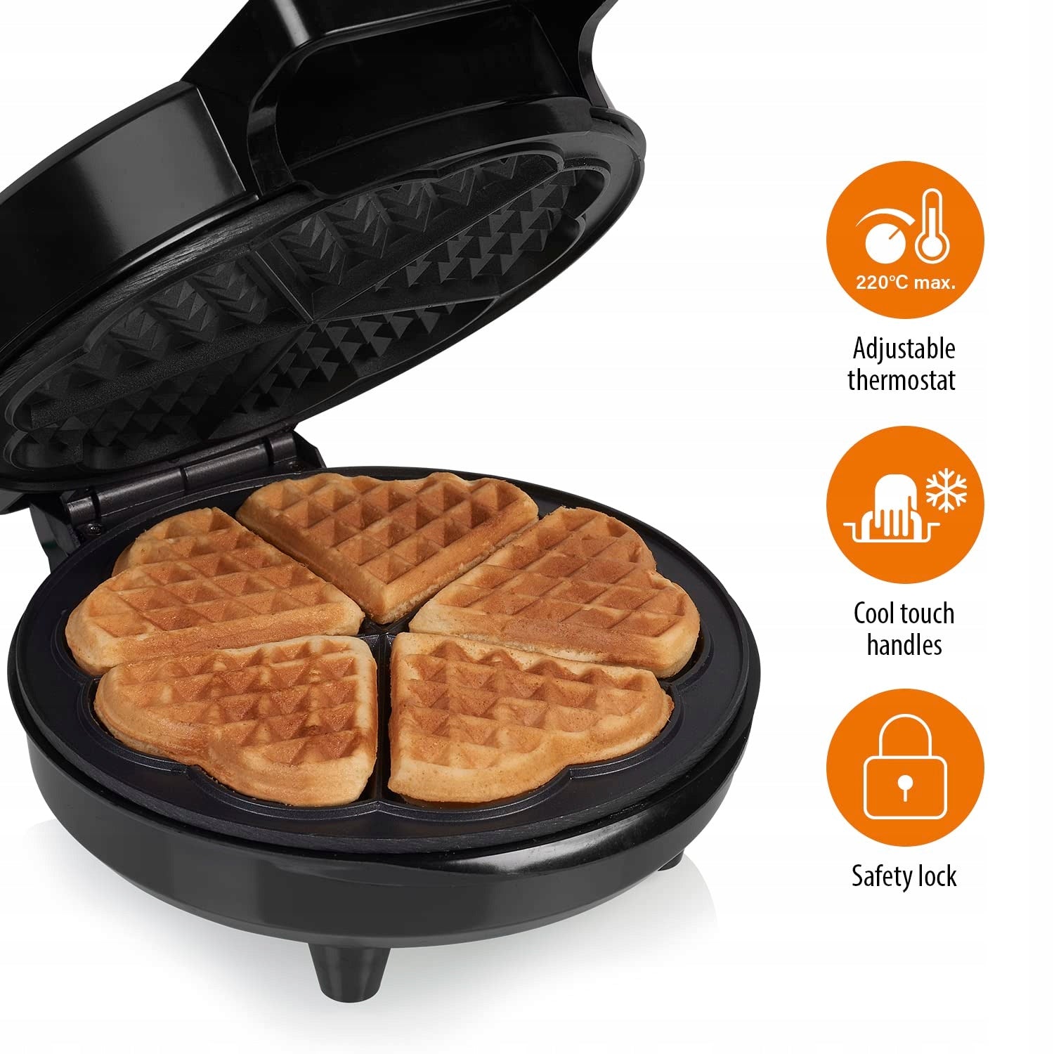 Waffle Iron Tristar WF-1161 1200 W black Manufacturer code WF-1161