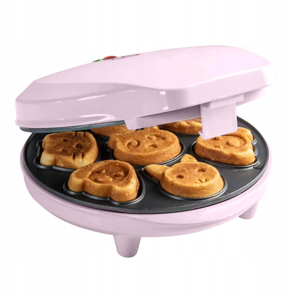 Waffle Maker Animal Cookie Baking Device Bestron 700W pink