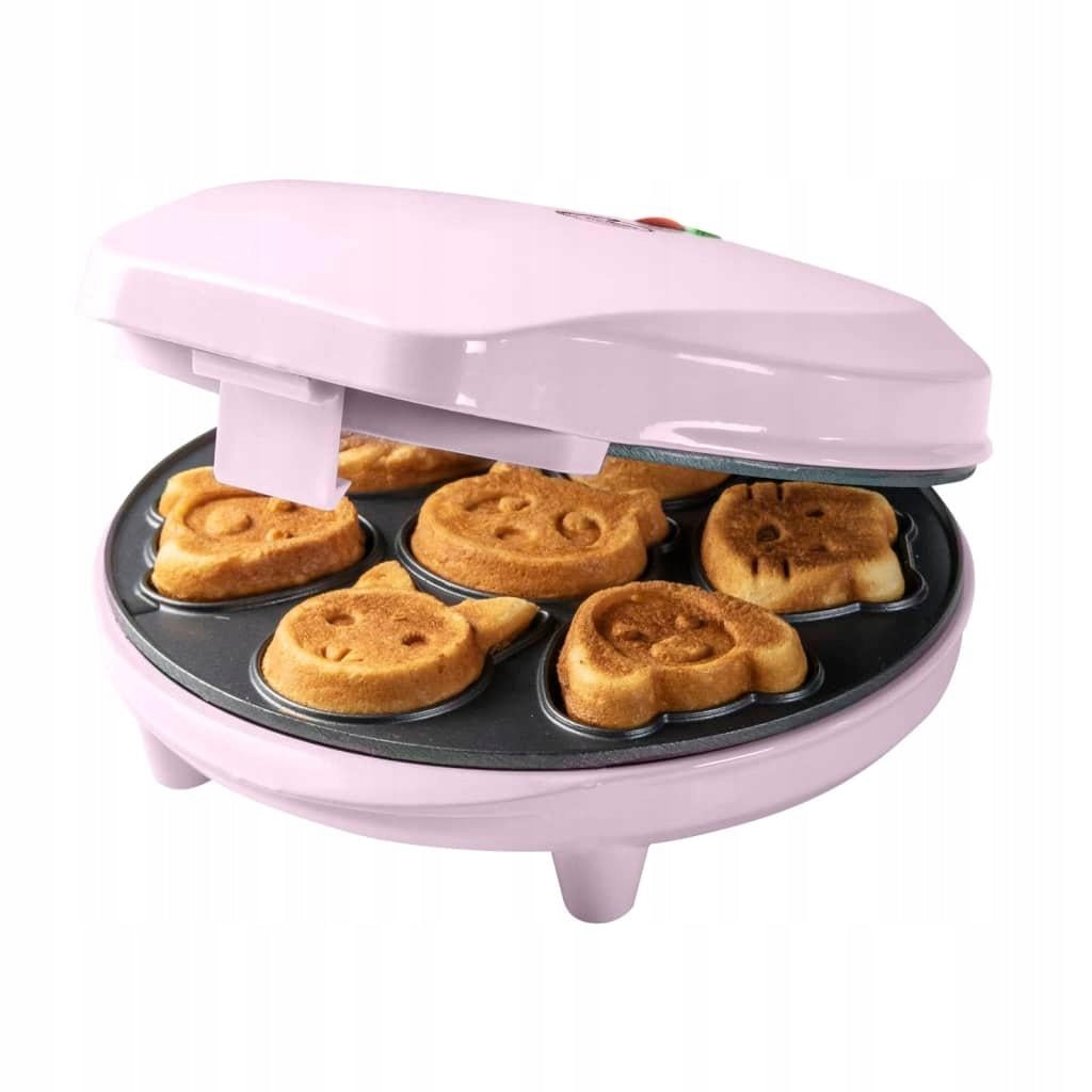 Waffle Maker Cookie Baking Device 7 Animals Bestron pink 700W