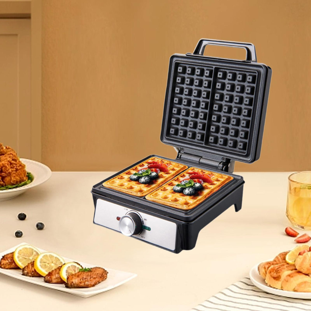 Waffle Maker Space Saving Small Appliances with Cool Touch Handle Sandwich