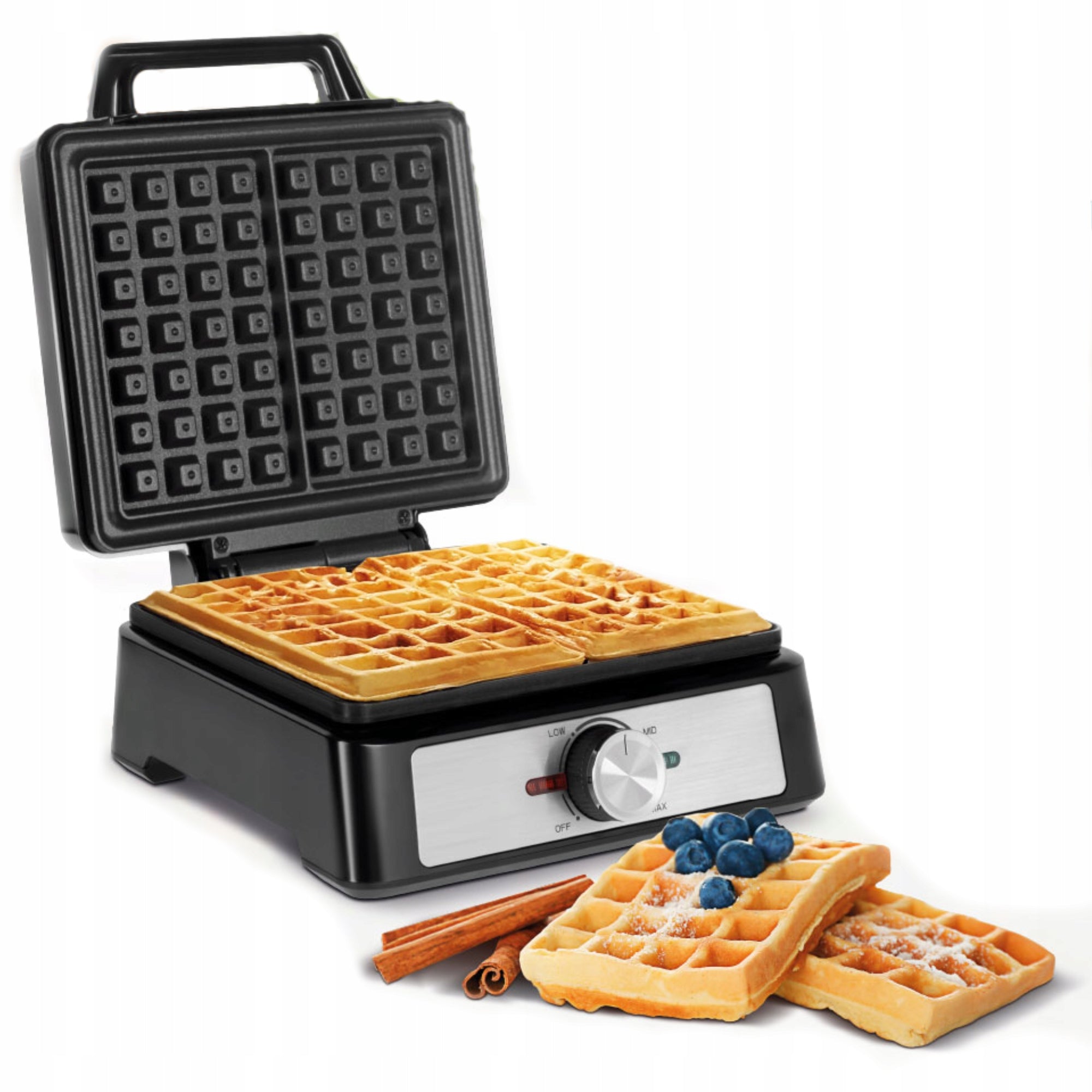 Waffle iron 2 waffles 1600W inox power regulation Teesa STRONG EFFICIENT
