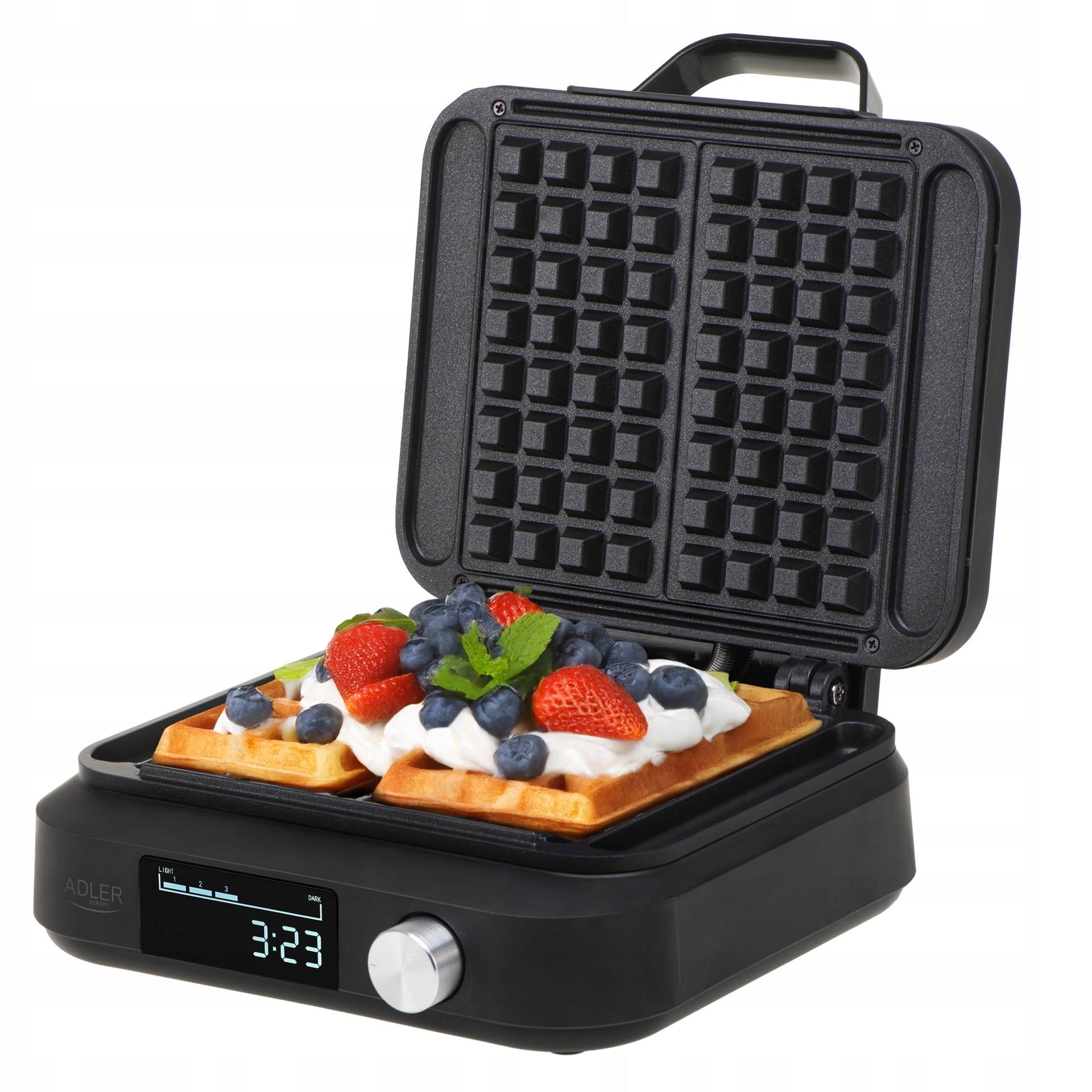 Waffle iron Adler 2200W XXL with temperature control 2200 W black Manufacturer code Gofrownica 2200W XXL z Regulacją temperatury