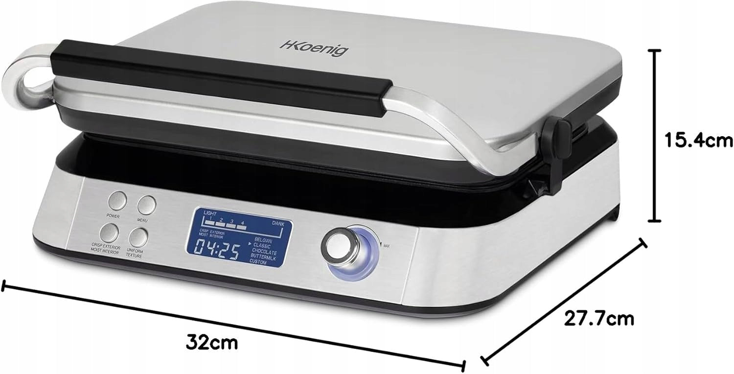 Waffle iron H.Koenig GFX800 1600W LCD 5 programs gilding adjustment Brand H.Koenig