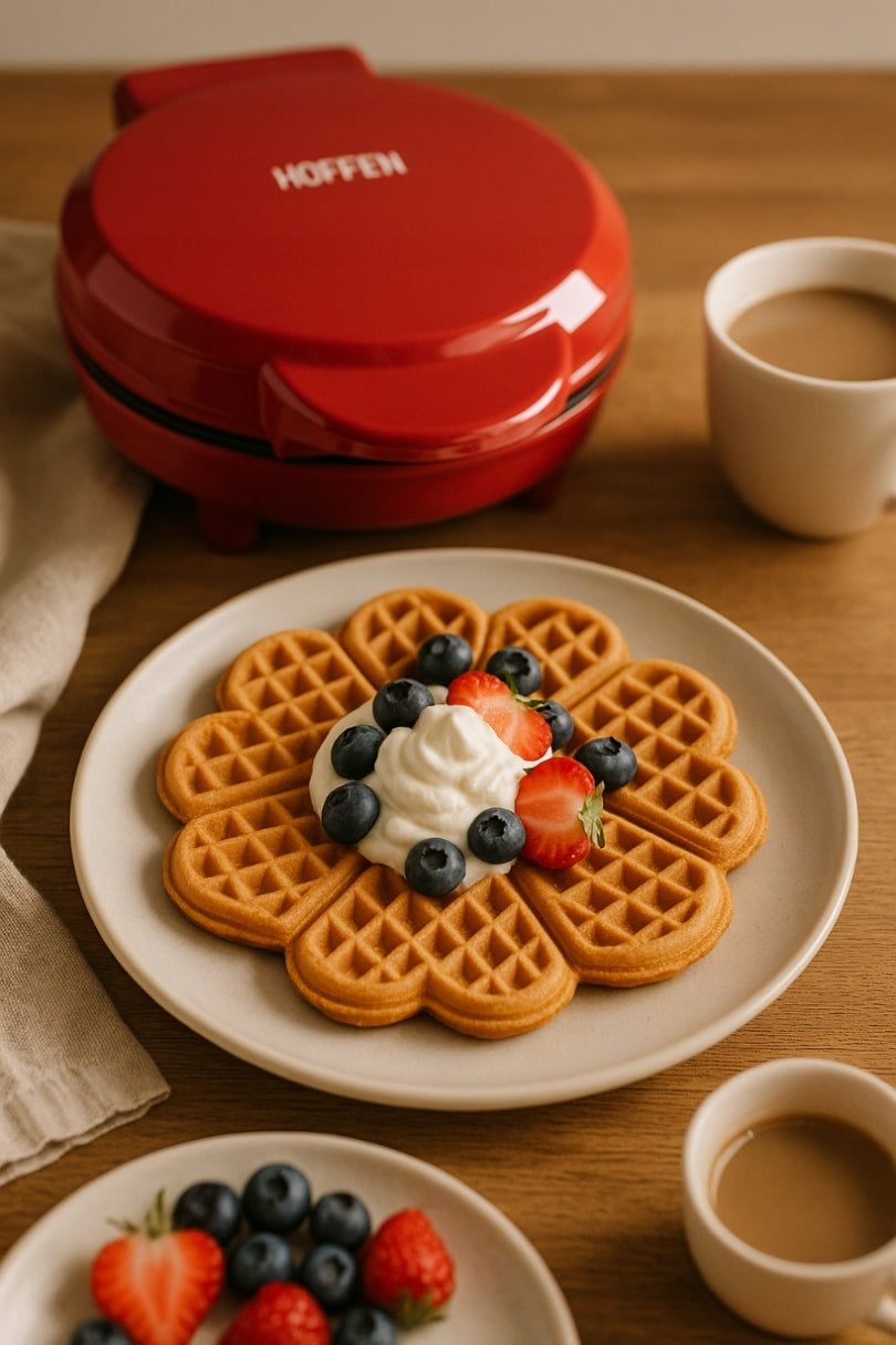 Waffle iron Hoffen 1000W with non-stick coating non-stick red Manufacturer code WM-2213-3