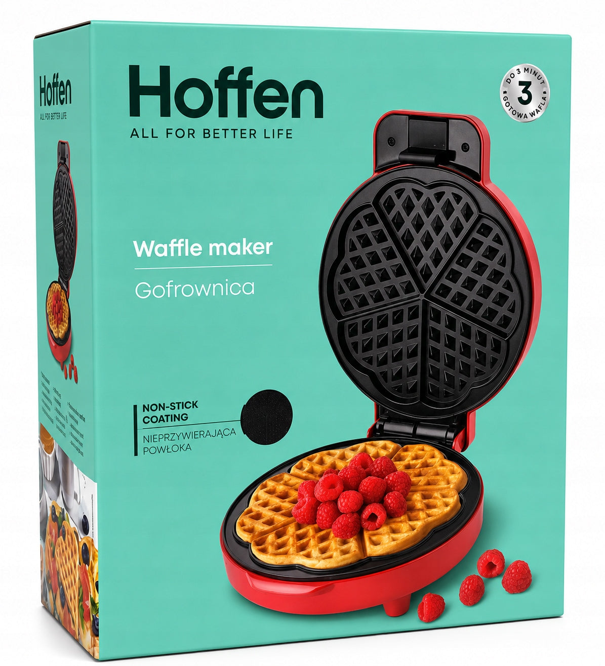 Waffle iron Hoffen 5905118112742 1200 W red HEART