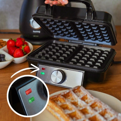 Waffle iron Huslog AK-2149 1200W silver/grey HIGH POWER, CRISP WAFFLES! Power rating 1200 W