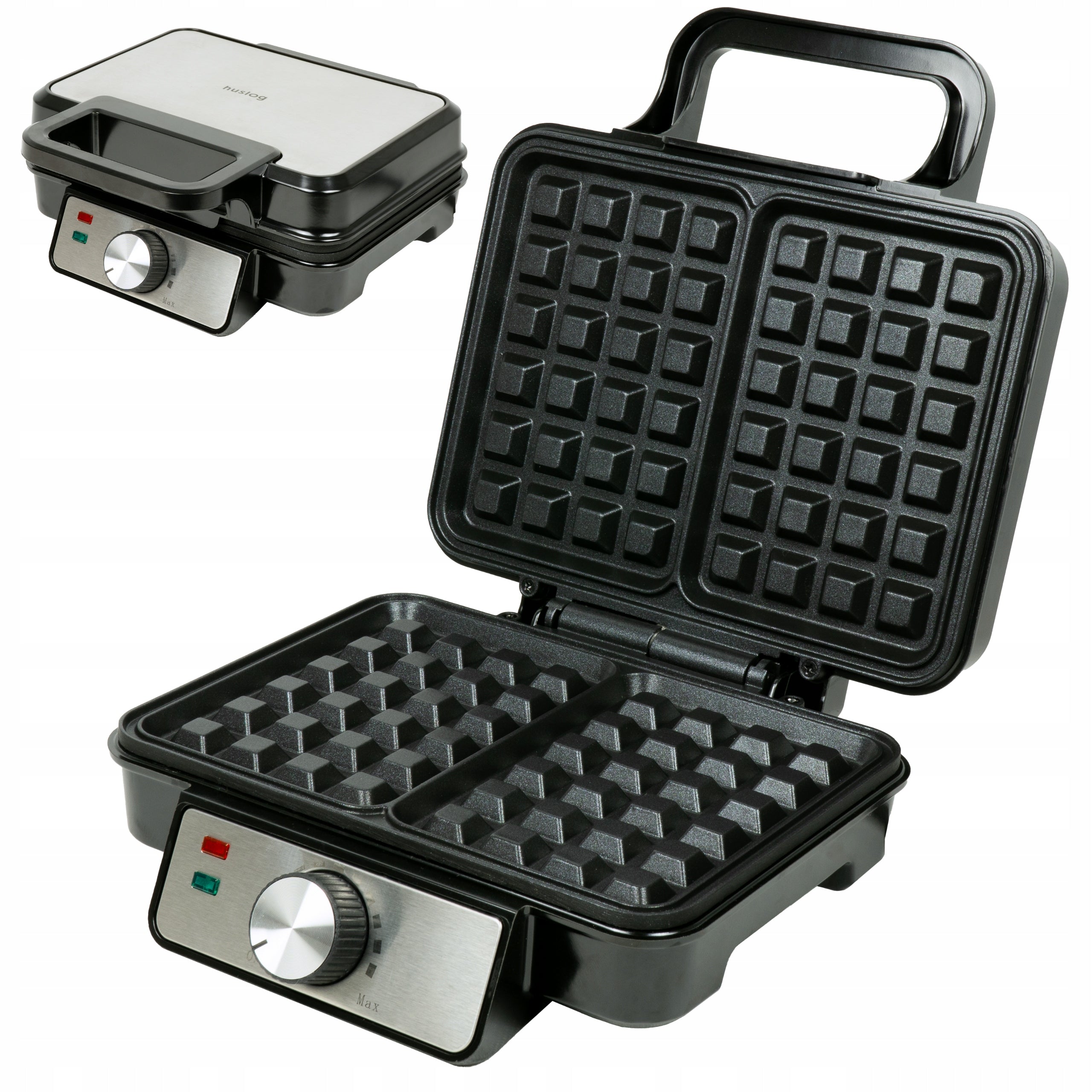 Waffle iron Huslog AK-2149 1200W silver/grey HIGH POWER, CRISP WAFFLES!