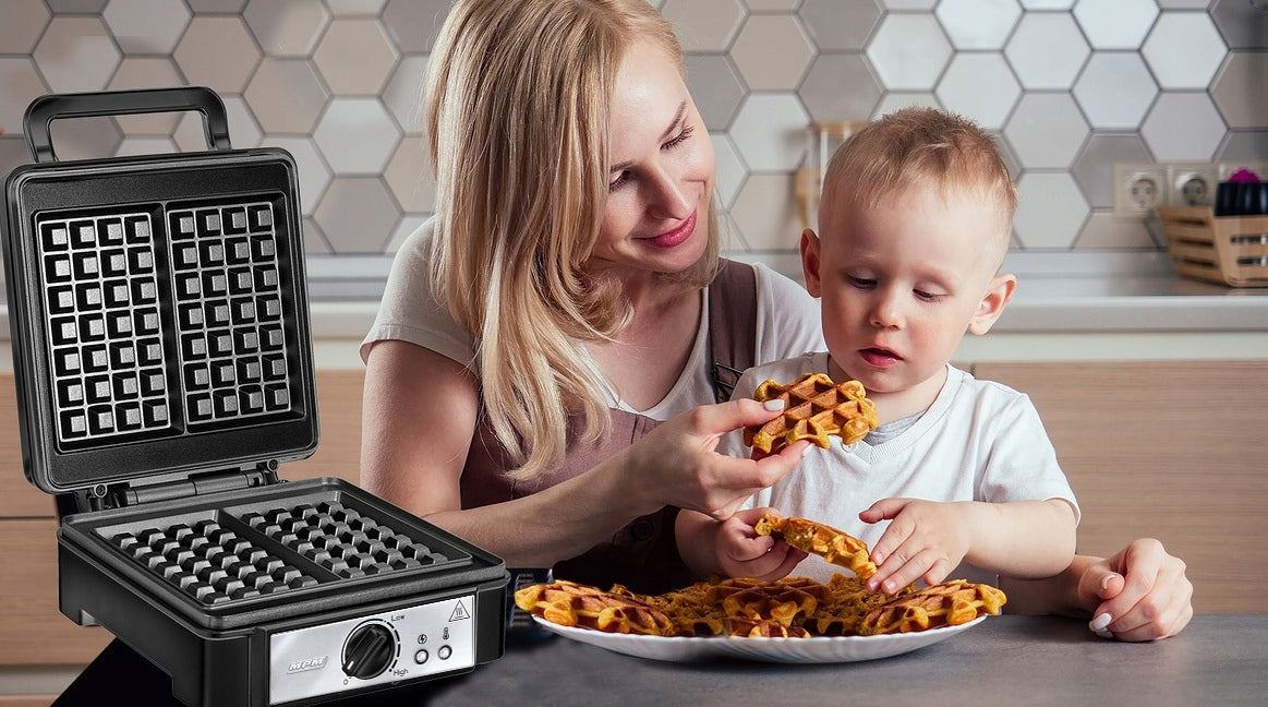 Waffle iron MPM POWERFUL WAFFLE IRON HIGH POWER MGO-24 1400 W black Packaging status original