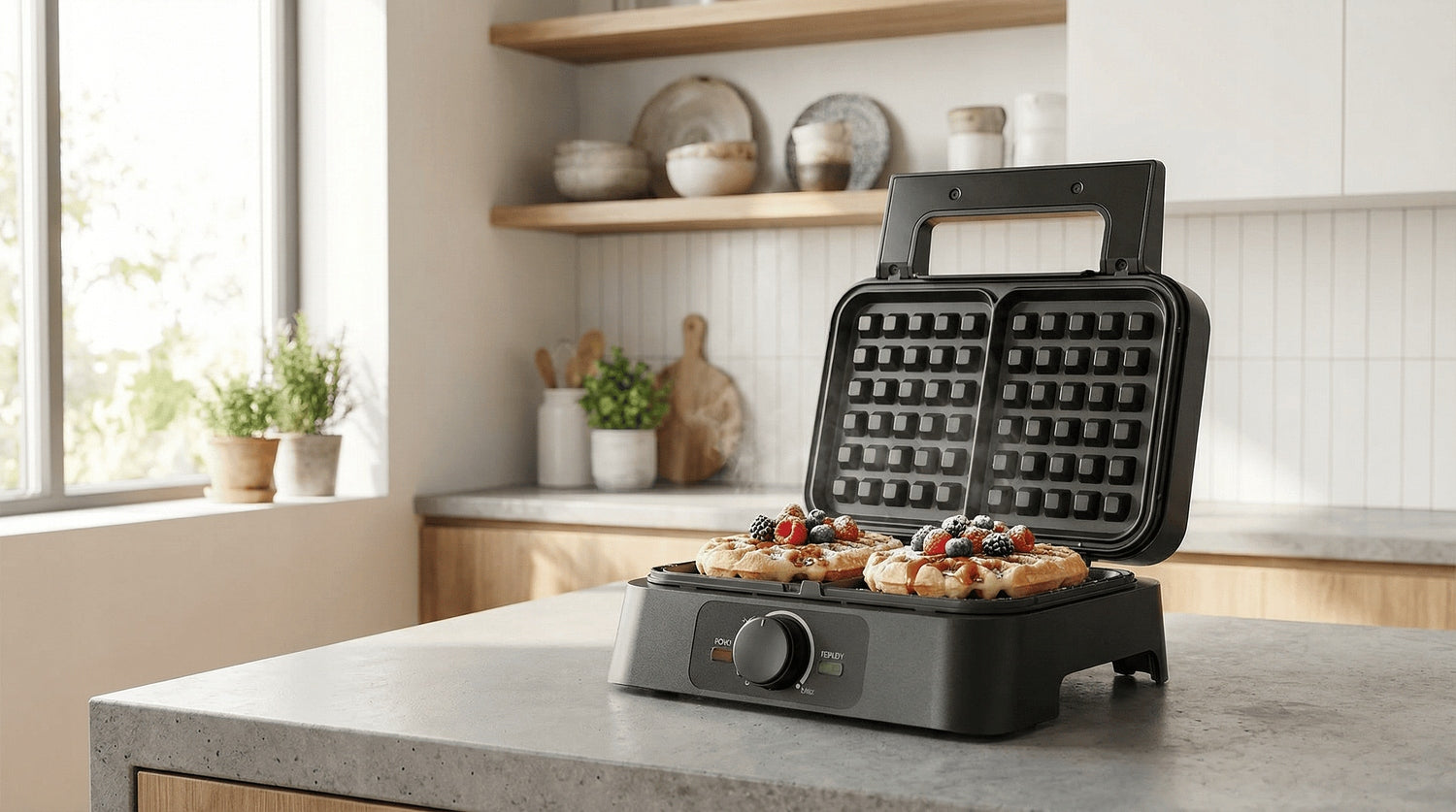 Waffle maker 2 large crispy Belgian waffles not leaking strong non stick Manufacturer code 06.154